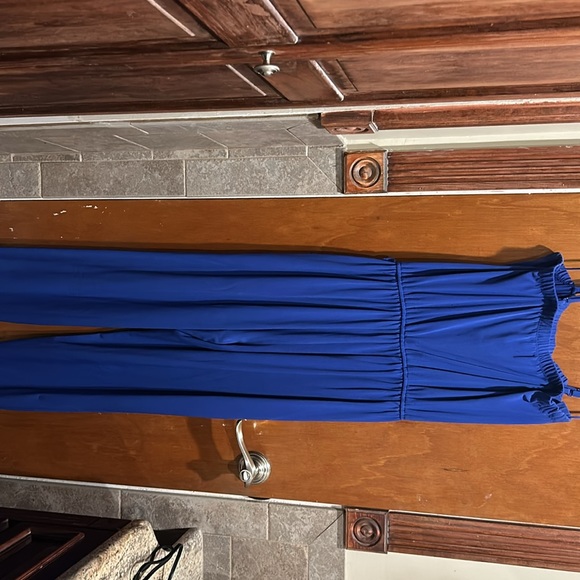 Royal blue detachable straps Jennifer Lopez jumpsuit - Picture 2 of 4